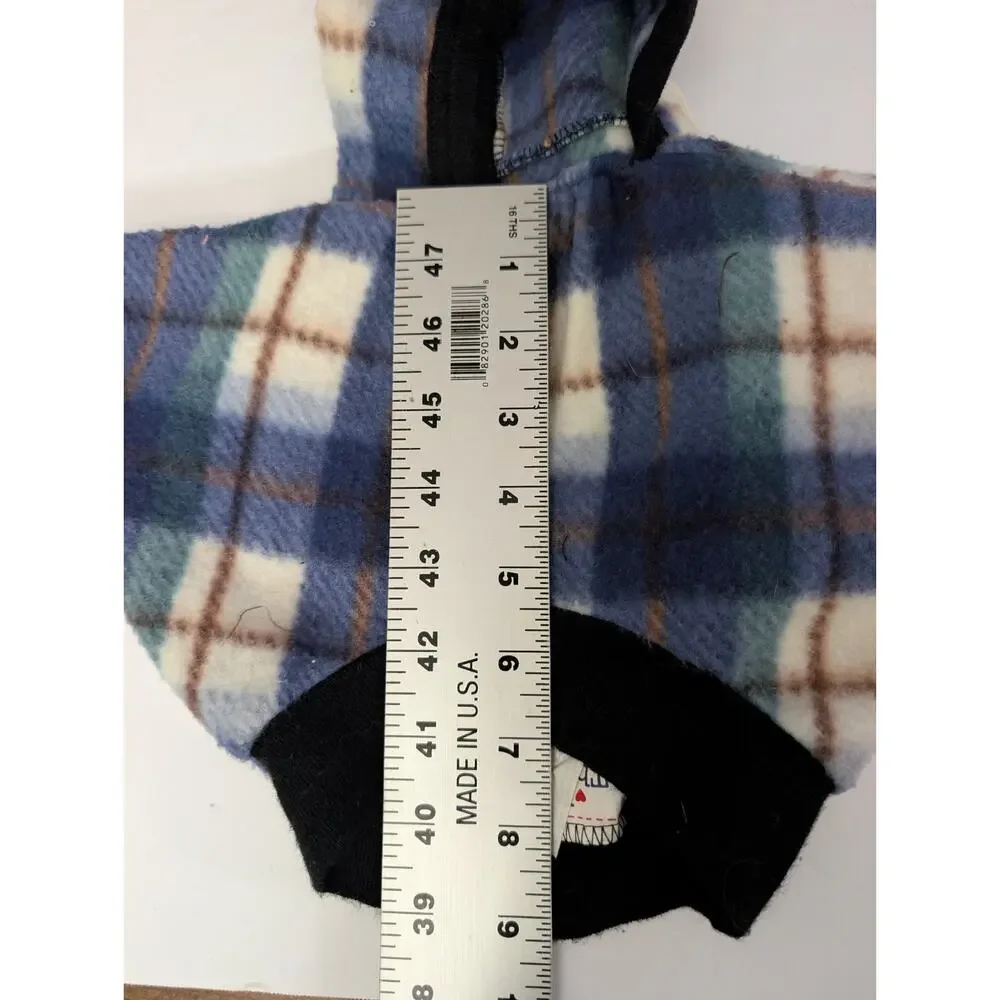 Pet Threads Dog Sweatshirts Set Of 2 Fleece Hooded Pullover Coats Size 12 Plaid